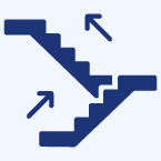 Escalera con curvas o descansillos